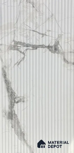 Marble Fluted Look LM 15519 Cloud Italino 8 ft x 4 ft Texture Finish Decorative Laminate - 1 mm | Suitable for TV Unit, Wardrobe, Kitchen Cabinets