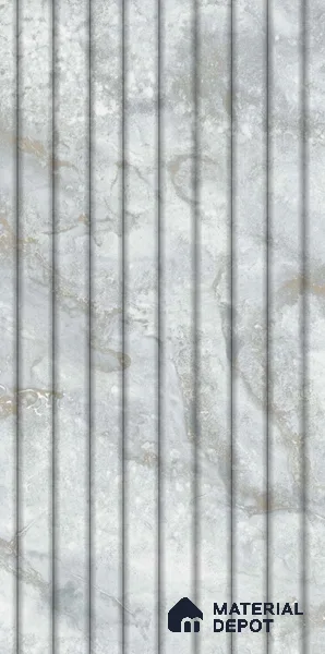 Marble Fluted Look LM 15496 Golden Vein Stone 8 ft x 4 ft Glossy Finish Decorative Laminate - 1 mm | Suitable for TV Unit, Wardrobe, Kitchen Cabinets