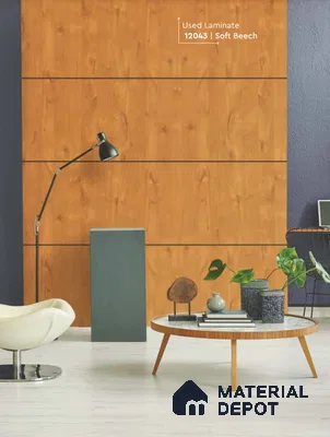 Wooden Look LM 01745 Soft Beech 8 ft x 4 ft Suede Finish Decorative Laminate - 1 mm | Suitable for TV Unit, Wardrobe, Kitchen Cabinets