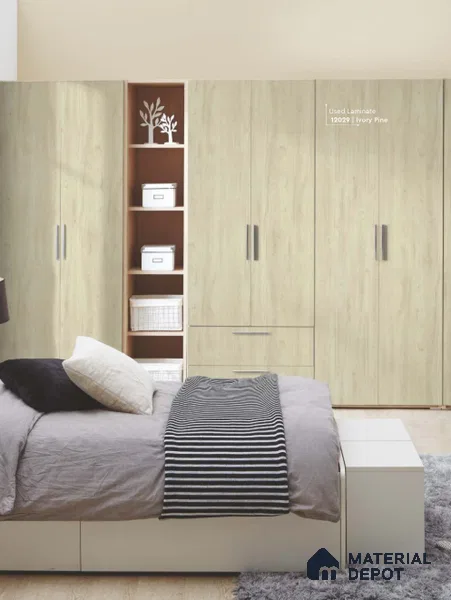 Wooden Look LM 01657 Ivory Pine 8 ft x 4 ft Texture Finish Decorative Laminate - 1 mm | Suitable for TV Unit, Wardrobe, Kitchen Cabinets