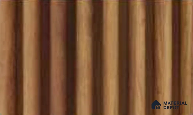 Oak Wood Ocre 10 ft x 0.7 ft (3060x215 mm) Dome Design Interior & Exterior Wall & Ceiling Panel - 20 mm | Suitable for Balcony, Facade & Open Area | Width is Subjected to 5% Variation
