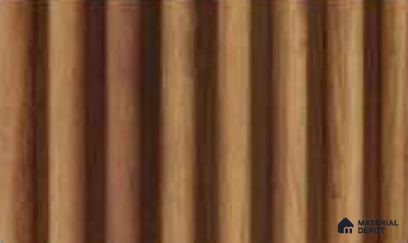 Oak Wood Ocre 10 ft x 0.7 ft (3060x215 mm) Dome Dual Black Design Interior & Exterior Wall & Ceiling Panel - 20 mm | Suitable for Balcony, Facade & Open Area | Width is Subjected to 5% Variation