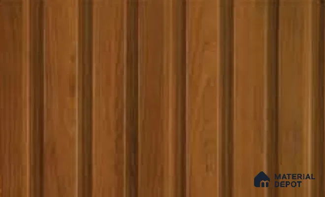 Oak Wood Ocre 10 ft x 0.86 ft (3060x265 mm) Louvers Design Interior & Exterior Wall & Ceiling Panel - 14 mm | Suitable for Balcony, Facade & Open Area | Width is Subjected to 5% Variation