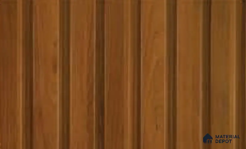 Oak Wood Ocre 10 ft x 0.86 ft (3060x265 mm) Louvers Design Interior & Exterior Wall & Ceiling Panel - 14 mm | Suitable for Balcony, Facade & Open Area | Width is Subjected to 5% Variation