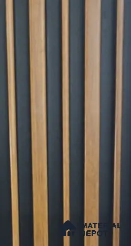 Oak Wood Ocre 10 ft x 0.89 ft (3060x270 mm) Stripes Design Interior & Exterior Wall & Ceiling Panel - 20 mm | Suitable for Balcony, Facade & Open Area | Width is Subjected to 5% Variation