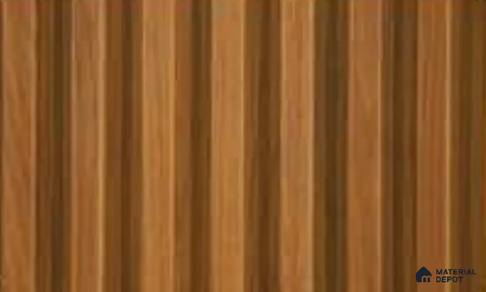 Oak Wood Ocre 10 ft x 8.2 inch Vertica Design Interior & Exterior Wall & Ceiling Panel - 20 mm | Suitable for Balcony, Facade & Open Area | Width is Subjected to 5% Variation