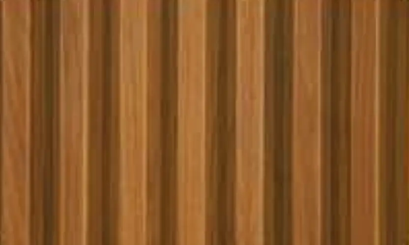 Oak Wood Ocre 10 ft x 8.2 inch Vertica Design Interior & Exterior Wall & Ceiling Panel - 20 mm | Suitable for Balcony, Facade & Open Area | Width is Subjected to 5% Variation