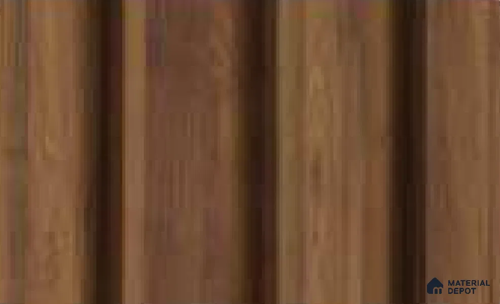 Oak Wood Ocre 10 ft x 0.89 ft (3060x270 mm) Wave Design Interior & Exterior Wall & Ceiling Panel - 16 mm | Suitable for Balcony, Facade & Open Area | Width is Subjected to 5% Variation