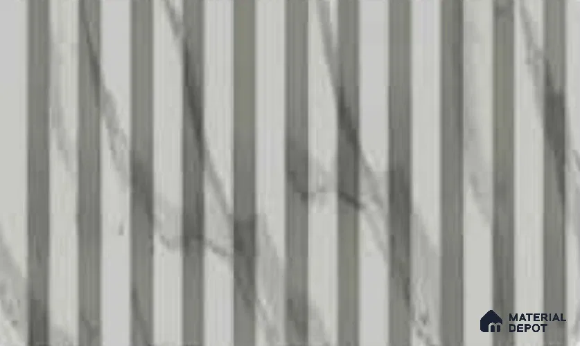 Statuario 10 ft x 0.5 ft (3060x150 mm) Linea Design Interior & Exterior Wall & Ceiling Panel - 15 mm | Suitable for Balcony, Facade & Open Area | Width is Subjected to 5% Variation