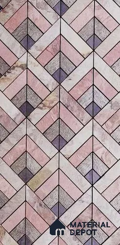 Pink Patterned Look PVC Decorative Wall Panel PN 03746 4 ft x 2 ft - 4 mm | Suitable for Feature Wall, TV Unit & Living Room | Width is Subjected to 5% Variation