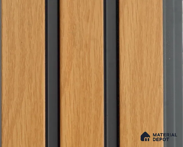Brown Wooden Louver PN 01539 8 ft x 4.9 inch Charcoal Panel - mm | Suitable for Feature Wall, TV Unit & Living Room | Width is Subjected to 5% Variation