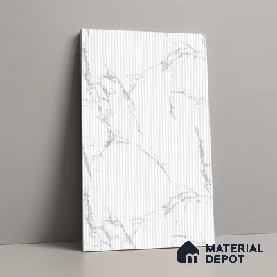 Marble Fluted Look LM 15519 Cloud Italino 8 ft x 4 ft Texture Finish Decorative Laminate - 1 mm | Suitable for TV Unit, Wardrobe, Kitchen Cabinets