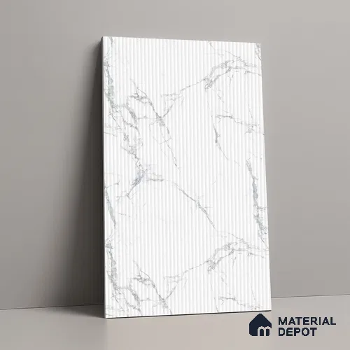Marble Fluted Look LM 15519 Cloud Italino 8 ft x 4 ft Texture Finish Decorative Laminate - 1 mm | Suitable for TV Unit, Wardrobe, Kitchen Cabinets