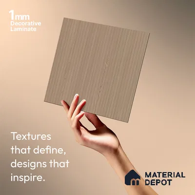 Honey Brown Fluted Solid Color Look LM 15506 Moore Honey 8 ft x 4 ft Texture Finish Decorative Laminate - 1 mm | Suitable for TV Unit, Wardrobe, Kitchen Cabinets