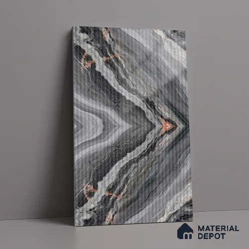 Marble Fluted Look LM 15476 Diamond 8 ft x 4 ft Glossy Finish Decorative Laminate - 1 mm | Suitable for TV Unit, Wardrobe, Kitchen Cabinets