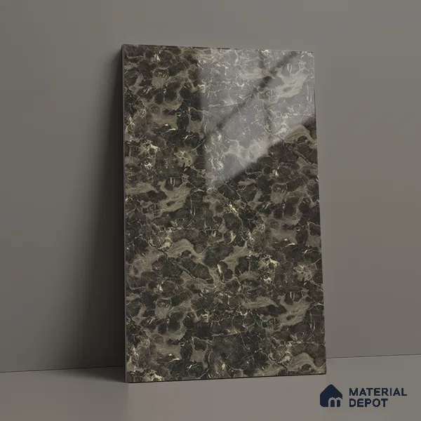 Brown Marble Look LM 01285 8 ft x 4 ft High Gloss Finish Decorative Laminate - 1 mm | Suitable for TV Unit, Wardrobe, Kitchen Cabinets