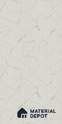 White Marble Look LM 02784 Alaska Marble 8 ft x 4 ft Glassious Flute Finish Decorative Laminate - 1 mm | Suitable for TV Unit, Wardrobe, Kitchen Cabinets