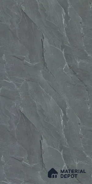 Grey Marble Look LM 02816 RPS 746 Tundra Dark 8 ft x 4 ft River Pebble Stone Finish Decorative Laminate - 1 mm | Suitable for TV Unit, Wardrobe, Kitchen Cabinets