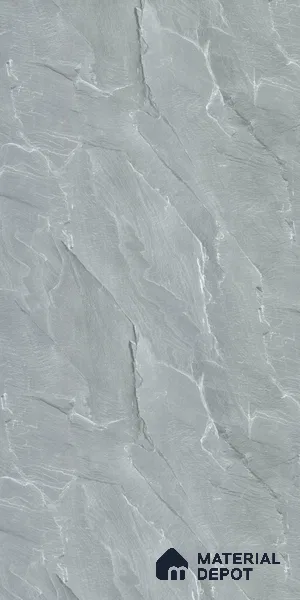 Grey Marble Look LM 02817 Tundra Light 8 ft x 4 ft River Pebble Stone Finish Decorative Laminate - 1 mm | Suitable for TV Unit, Wardrobe, Kitchen Cabinets
