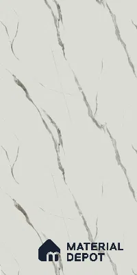 White Marble Look LM 02829 White Carrara 8 ft x 4 ft Stonem Finish Decorative Laminate - 1 mm | Suitable for TV Unit, Wardrobe, Kitchen Cabinets