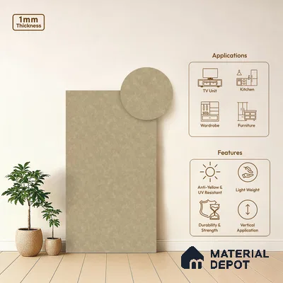 Grey Marble Look LM 02835 Casper Sage 8 ft x 4 ft Crux Finish Decorative Laminate - 1 mm | Suitable for TV Unit, Wardrobe, Kitchen Cabinets