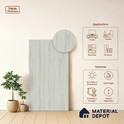 Wooden Look LM 03010 Swish Elm 8 ft x 4 ft Suede Finish Decorative Laminate - 1 mm | Suitable for TV Unit, Wardrobe, Kitchen Cabinets