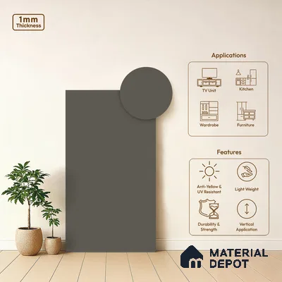 Hazelnut Brown Solid Colors Look LM 03026 Hazelnut 8 ft x 4 ft Zero Soft Matt Finish Decorative Laminate - 1 mm | Suitable for Living Room, Kitchen, Office