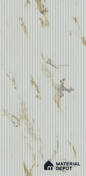 Marble Fluted Look LM 15554 Creamy Venetino 8 ft x 4 ft Glossy Finish Decorative Laminate - 1 mm | Suitable for TV Unit, Wardrobe, Kitchen Cabinets