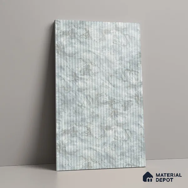 Marble Fluted Look LM 15496 Golden Vein Stone 8 ft x 4 ft Glossy Finish Decorative Laminate - 1 mm | Suitable for TV Unit, Wardrobe, Kitchen Cabinets