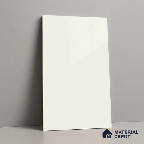 Milky White Solid Colors Look LM 15479 Milky Way 8 ft x 4 ft High Gloss Finish Decorative Laminate - 1 mm | Suitable for Living Room, Kitchen, Office