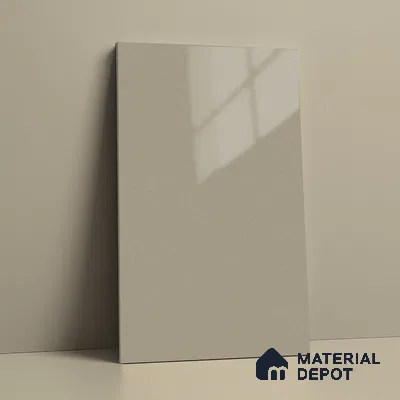 Warm Grey Solid Colors Look LM 15490 Crux Grey 8 ft x 4 ft High Gloss Finish Decorative Laminate - 1 mm | Suitable for Living Room, Kitchen, Office