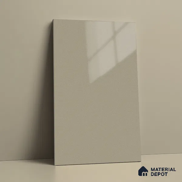 Warm Grey Solid Colors Look LM 15490 Crux Grey 8 ft x 4 ft High Gloss Finish Decorative Laminate - 1 mm | Suitable for Living Room, Kitchen, Office