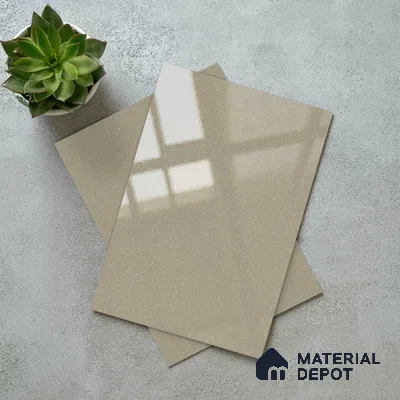 Warm Grey Solid Colors Look LM 15490 Crux Grey 8 ft x 4 ft High Gloss Finish Decorative Laminate - 1 mm | Suitable for Living Room, Kitchen, Office