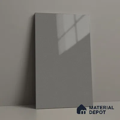 Solid Colors Look LM 15491 Steel Grey 8 ft x 4 ft High Gloss Finish Decorative Laminate - 1 mm | Suitable for Living Room, Kitchen, Office