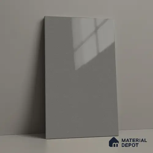 Solid Colors Look LM 15491 Steel Grey 8 ft x 4 ft High Gloss Finish Decorative Laminate - 1 mm | Suitable for Living Room, Kitchen, Office