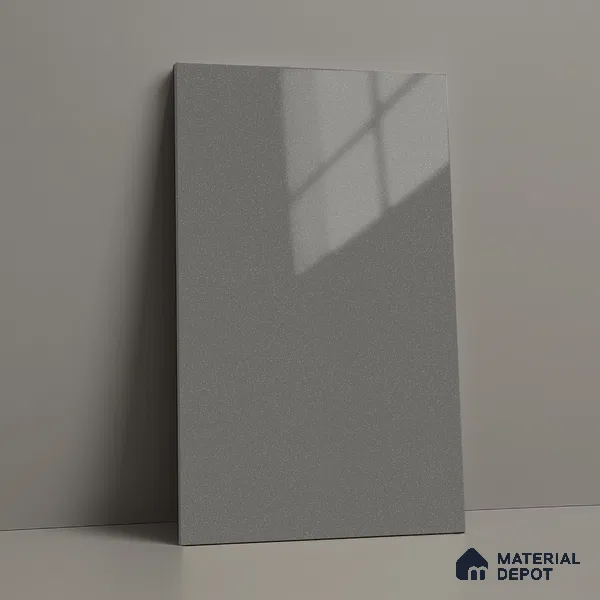 Solid Colors Look LM 15491 Steel Grey 8 ft x 4 ft High Gloss Finish Decorative Laminate - 1 mm | Suitable for Living Room, Kitchen, Office