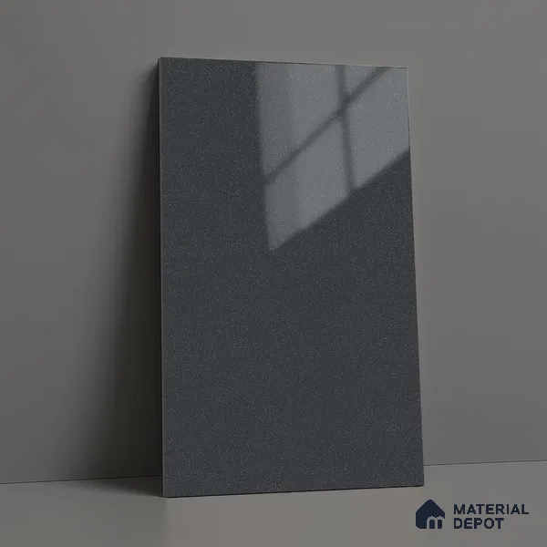 Solid Colors Look LM 15492 Midnight Grey 8 ft x 4 ft High Gloss Finish Decorative Laminate - 1 mm | Suitable for Living Room, Kitchen, Office