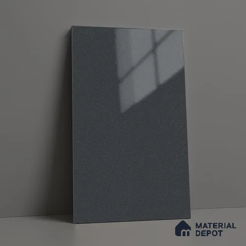 Solid Colors Look LM 15492 Midnight Grey 8 ft x 4 ft High Gloss Finish Decorative Laminate - 1 mm | Suitable for Living Room, Kitchen, Office