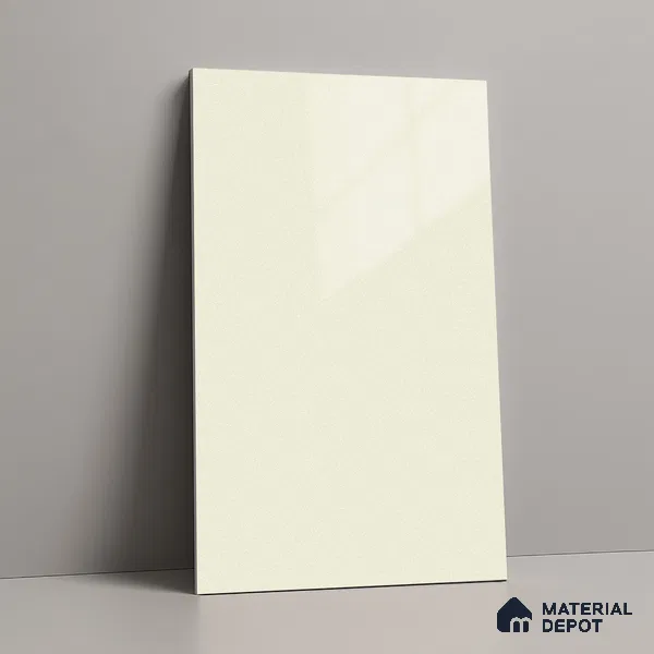 Solid Colors Look LM 15481 Ivory 8 ft x 4 ft High Gloss Finish Decorative Laminate - 1 mm | Suitable for Living Room, Kitchen, Office