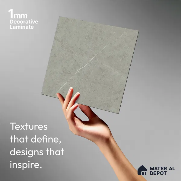 Grey Marble Look LM 02802 Cementro Light 8 ft x 4 ft Zero Soft Matt Finish Decorative Laminate - 1 mm | Suitable for TV Unit, Wardrobe, Kitchen Cabinets