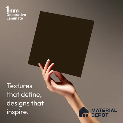 Textured Solid Look LM 02833 Coffee 8 ft x 4 ft Capella Finish Decorative Laminate - 1 mm | Suitable for TV Unit, Wardrobe, Kitchen Cabinets