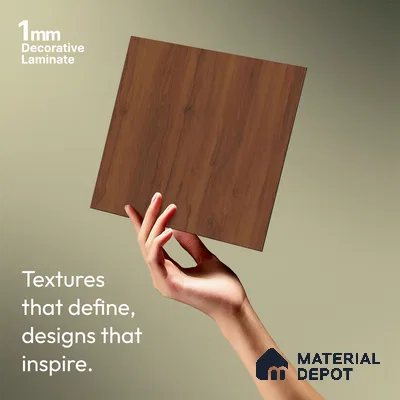 Wooden Look LM 02862 Cinnamon 8 ft x 4 ft Hydra Bark Finish Decorative Laminate - 1 mm | Suitable for TV Unit, Wardrobe, Kitchen Cabinets