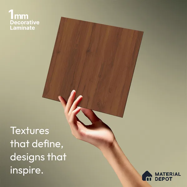 Wooden Look LM 02862 Cinnamon 8 ft x 4 ft Hydra Bark Finish Decorative Laminate - 1 mm | Suitable for TV Unit, Wardrobe, Kitchen Cabinets