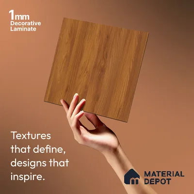 Wooden Look LM 02876 Balsa Yellow 8 ft x 4 ft Zero Soft Wooden Finish Decorative Laminate - 1 mm | Suitable for TV Unit, Wardrobe, Kitchen Cabinets