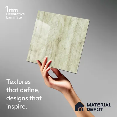 Beige Marble Look LM 02925 Cuneo Oak Light 8 ft x 4 ft Leaf Art Finish Decorative Laminate - 1 mm | Suitable for TV Unit, Wardrobe, Kitchen Cabinets