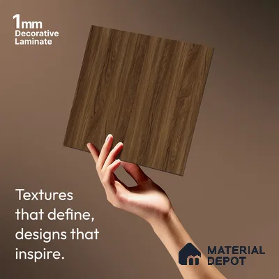 Wooden Look LM 02930 Manchurian Walnut 8 ft x 4 ft Rough Veneer Finish Decorative Laminate - 1 mm | Suitable for TV Unit, Wardrobe, Kitchen Cabinets