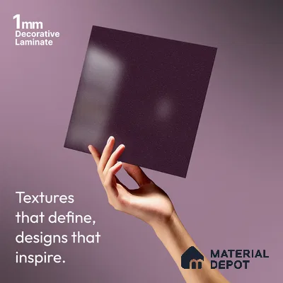Textured Solid Look LM 02937 Metallic Dark Purple 8 ft x 4 ft Textura Finish Decorative Laminate - 1 mm | Suitable for TV Unit, Wardrobe, Kitchen Cabinets