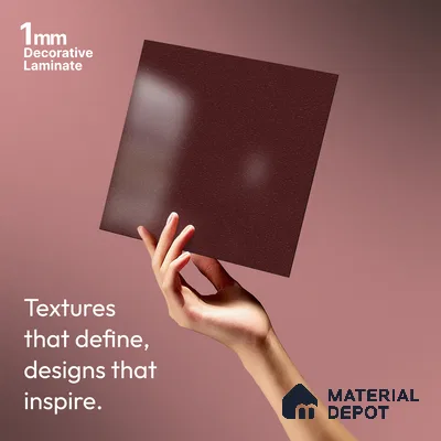Textured Solid Look LM 02939 Metallic Choco 8 ft x 4 ft Textura Finish Decorative Laminate - 1 mm | Suitable for TV Unit, Wardrobe, Kitchen Cabinets