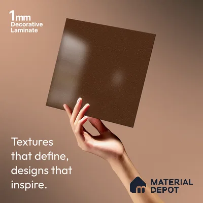 Textured Solid Look LM 02942 Metallic Golden 8 ft x 4 ft Textura Finish Decorative Laminate - 1 mm | Suitable for TV Unit, Wardrobe, Kitchen Cabinets