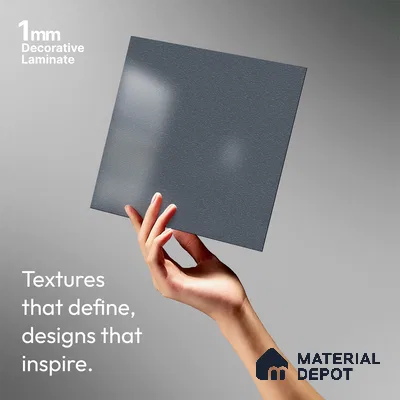 Textured Solid Look LM 02944 Metallic Blue 8 ft x 4 ft Textura Finish Decorative Laminate - 1 mm | Suitable for TV Unit, Wardrobe, Kitchen Cabinets